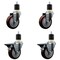 Service Caster 4'' Maroon Poly Wheel Swivel 1-7/8'' Expanding Stem Caster Set 2 Brakes, 4PK SCC-EX20S414-PPUB-MRN-2-PLB-2-178 - alternate 1